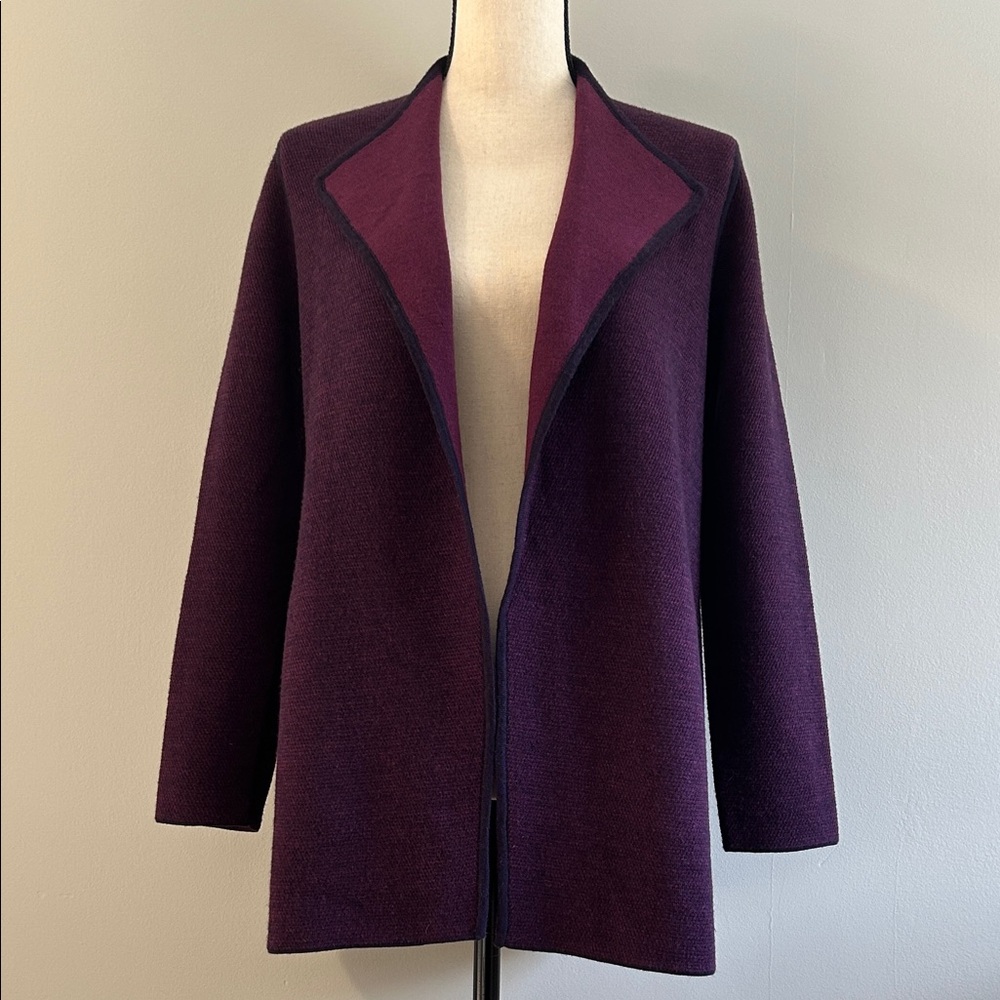 Talbots Pure Merino Wool Open Front Cardigan Sweater